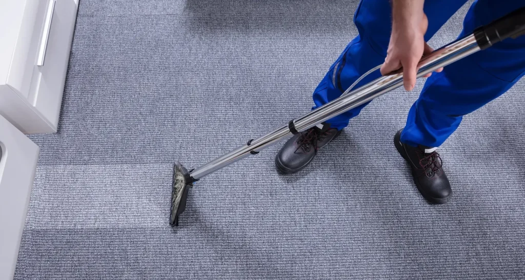 Commercial carpet cleaning in an office