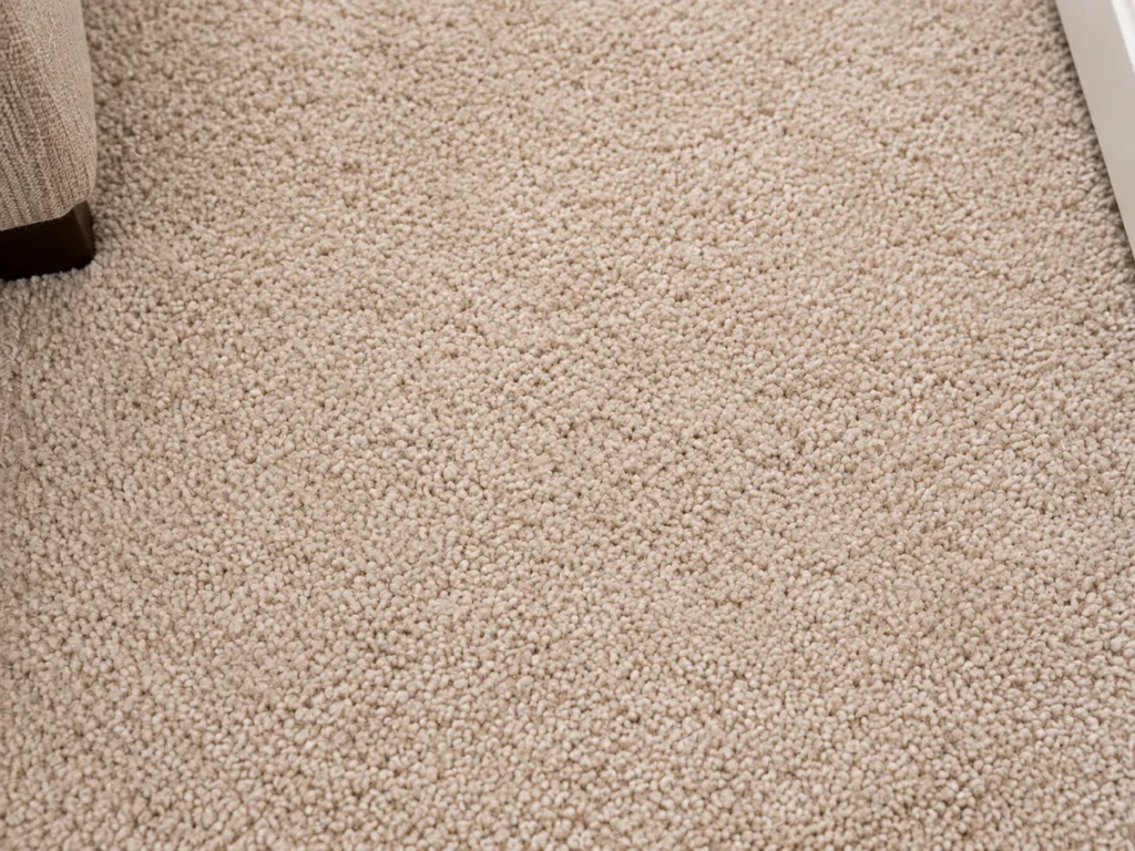 Illustration of the same cream carpet after treatment, with the stain gone